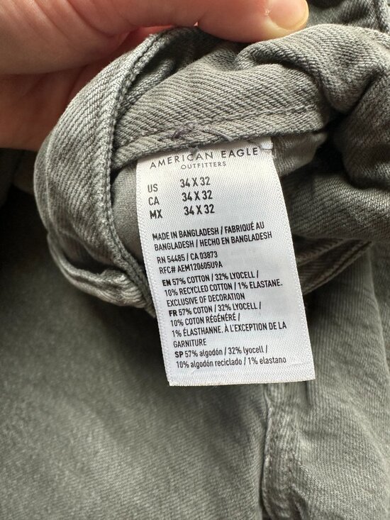 American Eagle EasyFlex +TENCEL™ Fibers Slim Straight Jean Stone Gray 34x32 - Picture 7 of 16